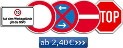Verkehrsschilder zur Betriebskennzeichnung
