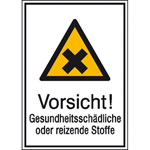 Warnschilder nach BGV A8, ASR A1.3, DIN 4844-2, ...
