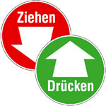 Doppelseitige T�rschilder f�r Glast�ren