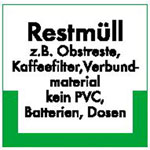 Text- u. Symbolschilder  zur Abfallentsorgung