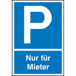 Parkplatzschilder, Parkschilder  und Einschlagpfosten