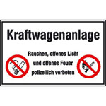 Hinweisschild f�r Tankanlagen und Garagen