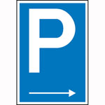 Parkplatzschilder, Parkschilder  und Einschlagpfosten