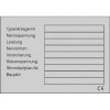 Typen-, Leistungsschilder auf Bogen