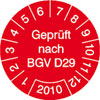 Pr�fplaketten - Gepr�ft nach BGV D29
