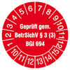 Pr�fplaketten - Gepr�ft nach BetrSichV � 3 (3) BGI 694