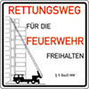 Hinweisschilder f�r Feuerwehrzufahrten
