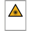 Warn-Kombischild mit einem Warn-Lagerschild, Folie, SL 20,0 cm, Warnung vor optischer Strahlung,