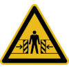 Warnschild Warnung vor Quetschgefahr