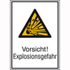Kombischilder mit Warnzeichen und Zusatzschilder