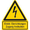 Warn-Kombischilder Elektrische Einrichtungen Zugang freihalten