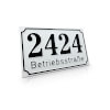Nostalgie-Linie Hausnummernschild, wei�/schwarz, mit Antiqua-Rand