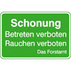 Hinweisschilder f�r Wald- und Freizeitanlagen