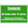 Spielplatzschilder Spielplatz f�r Kinder unter 10 Jahren