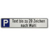 Symbol: P, mit max. 20 Zeichen Text nach Wahl