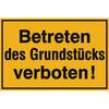 Hinweisschilder zur Grundbesitzkennzeichnung Betreten des Grundst�cks verboten