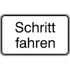 Hinweisschilder f�r Tankanlagen und Garagen Schritt fahren