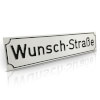 Nostalgie-Linie Stra�enschild, wei�/schwarz, mit Antiqua Rand