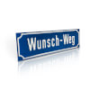 Nostalgie-Linie Stra�enschild, blau/wei�, mit Antiqua Rand