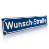 Nostalgie-Linie Stra�enschild, blau/wei�, mit Antiqua Rand