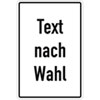 Aluminiumschild, erhaben gepr�gt, mit Text nach Wahl Grundfarbe wei�, Schrift schwarz, Ecken rund,