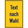 Folienschild, mit Text nach Wahl Grundfarbe gelb, Schrift schwarz,