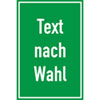 Folienschild, mit Text nach Wahl Grundfarbe gr�n, Schrift wei�,