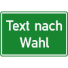 Aluminiumschild, erhaben gepr�gt, mit Text nach Wahl Grundfarbe gr�n, Schrift wei�, Ecken rund,