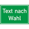 Folienschild, mit Text nach Wahl Grundfarbe gr�n, Schrift wei�,