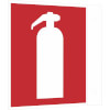 Brandschutzschilder - nachleuchtend als Fahnenschild, Symbol: Feuerl�scher (International)