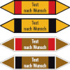 Rohrleitungskennzeichnung - Pfeilschilder als Einzeletiketten (individuell) Format 7,5 x 1,6 cm, beidseitig m. Pfeilspitze, �berfl�ssigen Pfeil abschneiden