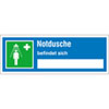 Hinweisschilder auf Sicherheitseinrichtung Notdusche befindet sich...