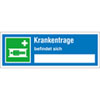 Hinweisschilder auf Sicherheitseinrichtung Krankentrage befindet sich...