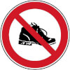 Verbotsschild Schuhverbot