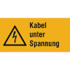 Warn-Kombischilder auf Bogen Kabel unter Spannung