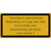 Warn-Zusatzschilder / Laserkennzeichnung Unsichtb. Laserstrahl. Bestrahlung von Auge oder