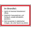 Brandschutzschilder Anweisung f�r Wandhydranten