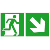 Rettungsschild nachleuchtend Rettungsweg rechts abw�rts