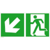 Rettungsschild nachleuchtend Rettungsweg links abw�rts