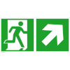 Rettungsschild nachleuchtend Rettungsweg rechts aufw�rts