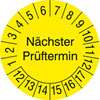 Pr�fplaketten - N�chster Pr�ftermin gelb/schwarz