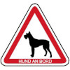 Hinweisschild f�r Kraftfahrzeuge Hund an Bord