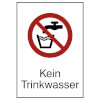 Verbots-Kombischild Kein Trinkwasser