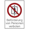 Verbots-Kombischild Bef�rderung von Personen verboten
