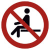 Verbotsschild Sitzen verboten