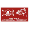Video Infozeichen -  Betriebskennzeichnung Objekt alarmgesichert und video�berwacht,