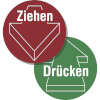 Doppelseitige T�rschilder f�r Glast�ren Dr�cken / Ziehen mit Pfeil outline