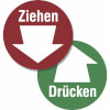 Doppelseitige T�rschilder f�r Glast�ren Dr�cken / Ziehen mit Pfeil