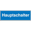 Hinweisschilder auf Bogen Hauptschalter