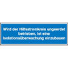 Hinweisschilder auf Bogen Wird der Hilfsstromkreis ungeerdet betrieben, ist